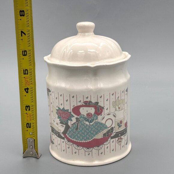 Vintage 1988 CHD Trenditions Ceramic Canister With Country Kitty Graphic - Picture 7 of 7